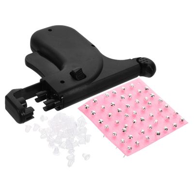 Healeved 1set Ear Piercing Kit Stainless Steel Self-piercing Tool Ear Studs Quick and Safe for Personal Use and Salons