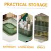 Healeved Makeup Storage Box Organizer for Desktop Open Design Sundries Storage Basket Easy Access Makeup and Cosmetic Display Case Space-saving Beauty Organizer Dark Green view 2