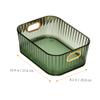 Healeved Makeup Storage Box Organizer for Desktop Open Design Sundries Storage Basket Easy Access Makeup and Cosmetic Display Case Space-saving Beauty Organizer Dark Green view 4