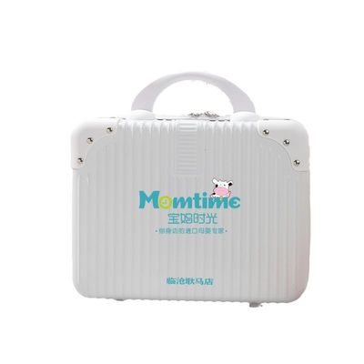 Mini Cosmetic Travel Case, Hard Shell Suitcase with Handle, White