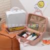 Mini Cosmetic Travel Case, Hard Shell Suitcase with Handle, White view 2