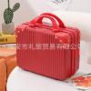 Mini Cosmetic Travel Case, Hard Shell Suitcase with Handle, White view 3