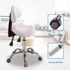 ZFUCMAYL Saddle Chair,Saddle Stool with Pedal,Ergonomic Chair with Back Support,Swivel Salon Cutting Stool for Office Salon Shop,Adjustable Height(Blue) view 3