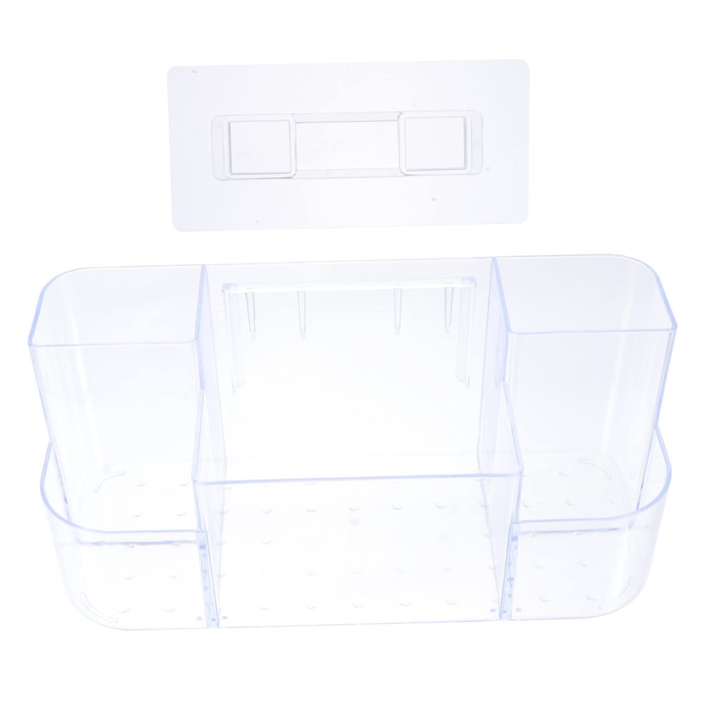 PartyKindom 1set Wall-mounted Toiletry Organizer for Bathroom Multi-grid Makeup Case Cosmetic Storage for Spaces Easy Installation for Vanity and Shower Essentials