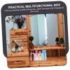 PartyKindom 1set Wall-mounted Toiletry Organizer for Bathroom Multi-grid Makeup Case Cosmetic Storage for Spaces Easy Installation for Vanity and Shower Essentials view 2