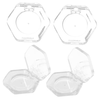 Healvian 4pcs Makeup Storage Case Empty Eyeshadow Pans Refillable Cosmetics Containers Travel Makeup Palette Hexagon Shape