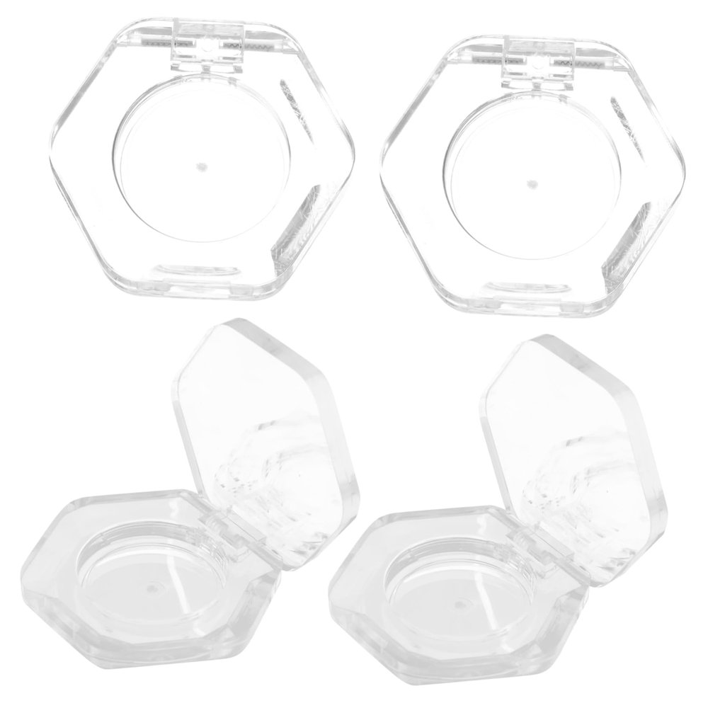 Healvian 4pcs Makeup Storage Case Empty Eyeshadow Pans Refillable Cosmetics Containers Travel Makeup Palette Hexagon Shape