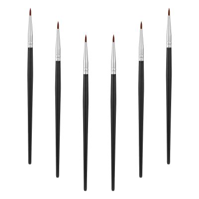 6 Pack Eye Liner Brushes Fine Point Eyeliner Brushes Portable Eye Gel Foundation Brush Water Activated Graphic Cosmetic Liner Wands to Accurately Apply Gel and Wet Powder for Women