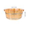 DEARMAMY Wooden Foot Bath Basin - Thickened Spa Pedicure Soaking Bucket for Feet Washing, Home Use, Herbal Soaks (Light Brown, 13.76x11.79x6.29 inches) - Portable Foot Wash Bucket view 2