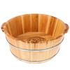 DEARMAMY Wooden Foot Bath Basin - Thickened Spa Pedicure Soaking Bucket for Feet Washing, Home Use, Herbal Soaks (Light Brown, 13.76x11.79x6.29 inches) - Portable Foot Wash Bucket view 4