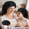 AWAYTR Silk Bonnet for Long Hair - 100% Mulberry Silk Bonnet for Sleeping Women or Kids with Adjustable Elastic Band (Black) view 2