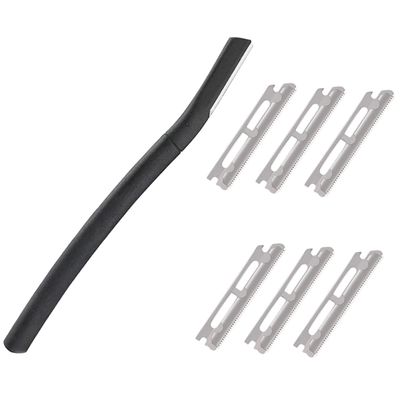 VINTORKY Professional Eyebrow Razor Set 6 Replaceable Blades Portable Eyebrow Shaver for Men Razor for Eyebrows Detailing Trimmer Storage Case
