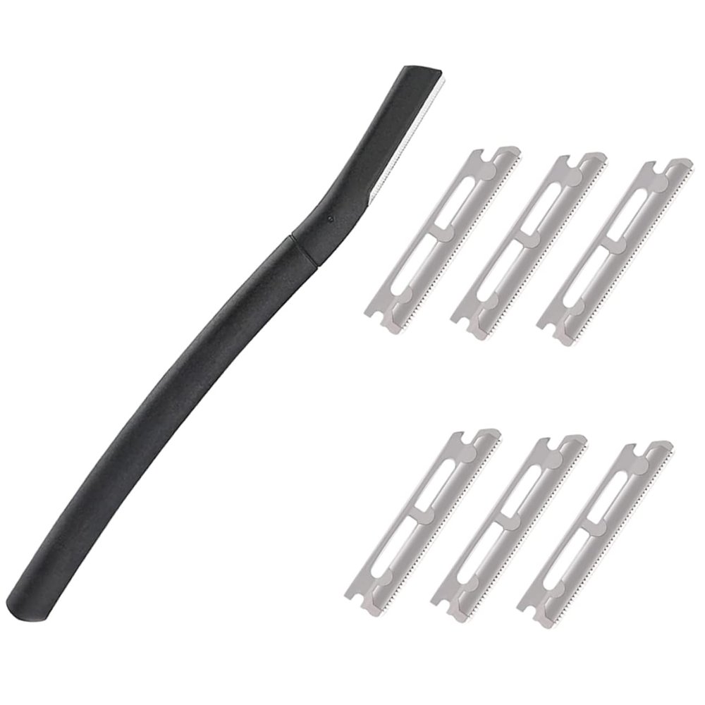 VINTORKY Professional Eyebrow Razor Set 6 Replaceable Blades Portable Eyebrow Shaver for Men Razor for Eyebrows Detailing Trimmer Storage Case