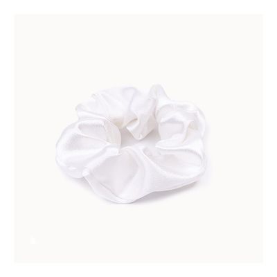14 Pcs Solid Color Satin Scrunchie, 4.3 - Inch Bulk Elastic Hair Accessories, Polyester Hair Tie for All Hair Types and Textures, Holiday Accessories, Party Decoration(White)