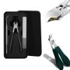 Eagle Beak Angled Nail Clippers 3-Piece Set, Wide Jaw Slanted Nail Cutter for Fingernails and Toenails, Anti-Splash Design (A-Black) view 1