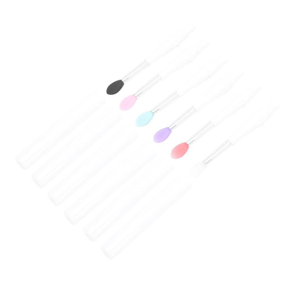 CALLARON 6pcs Silicone Lip Brush Reusable Lipstick Applicators Retractable Tip Makeup Tool for Lips Eye Shadow