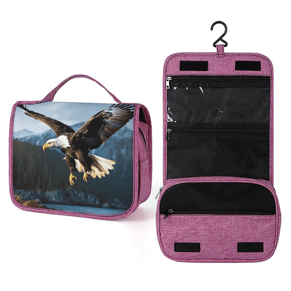 SLKFJEWT Eagle at Hunting Travel Toiletry Bag for Women,Hanging Toiletry Organizer with Hook, Makeup Bag Travel Organizer for Shampoo,Toiletriesl