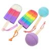 Gogogmee 4pcs Colorful Bath Sponge Unique Shaped Body Scrubber for Bathing Soft and Lightweight Bath Liquid Absorbent for Gentle Cleaning and Relaxation view 1