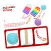 Gogogmee 4pcs Colorful Bath Sponge Unique Shaped Body Scrubber for Bathing Soft and Lightweight Bath Liquid Absorbent for Gentle Cleaning and Relaxation view 3