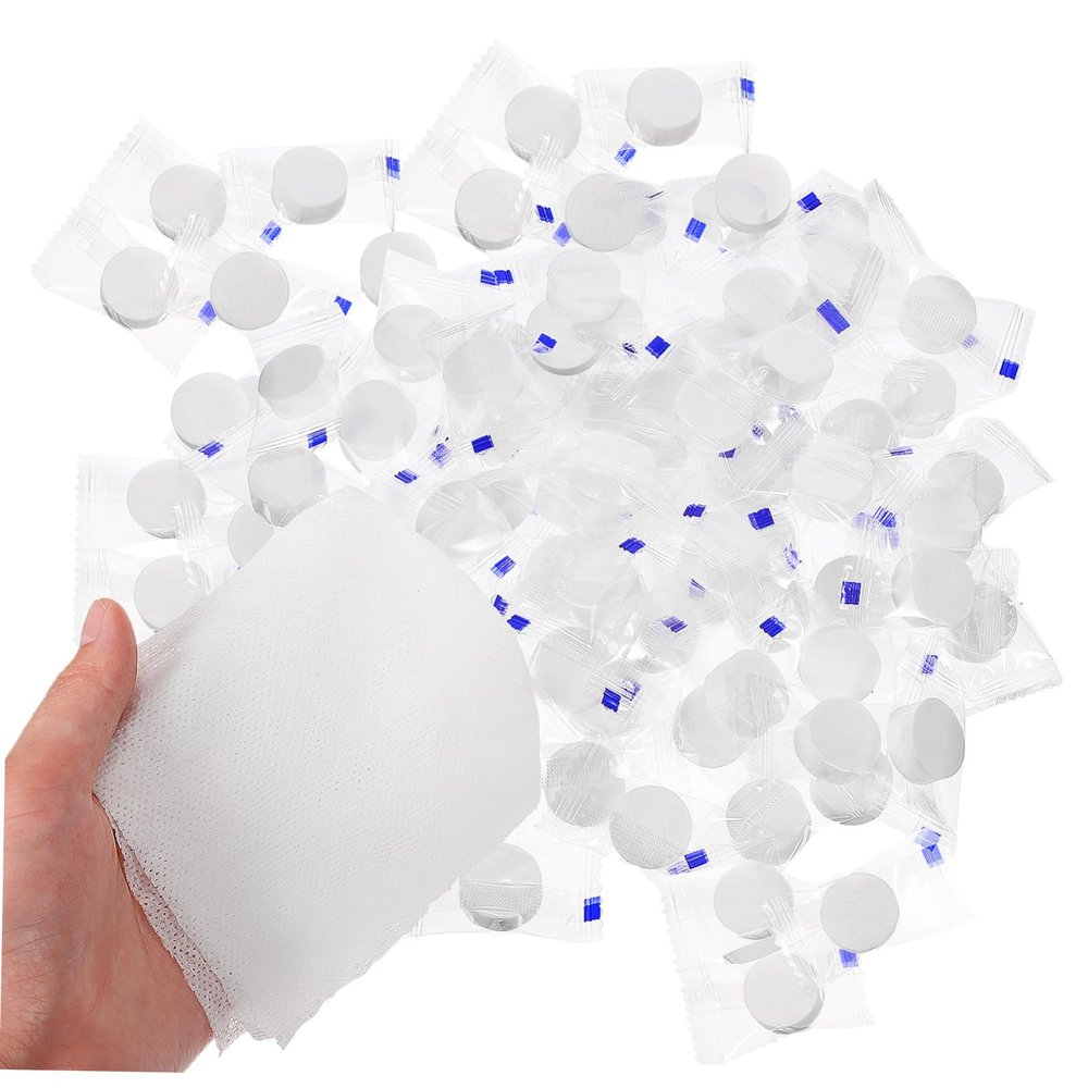 Healvian 100pcs Compressed Towel Tablets Mini Coin Tissue Cooling Towels for Hot Weather Travel Outdoor Use