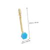 Baluue Multi-Function Bath Brush with Long Handle Portable Back Exfoliating Scrubber for Cleansing and Exfoliation Durable Silicone and Bamboo Design Blue view 2