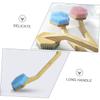 Baluue Multi-Function Bath Brush with Long Handle Portable Back Exfoliating Scrubber for Cleansing and Exfoliation Durable Silicone and Bamboo Design Blue view 4