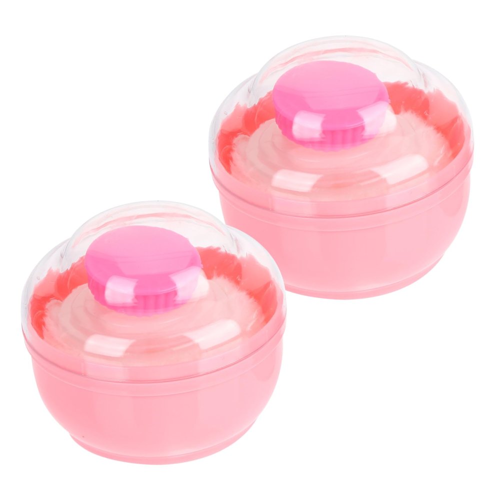 WOFASHPURET 2pcs Powder Puff Boxes for Body Powder for Boys and Girls Hot Weather Refillable Travel-Friendly Design