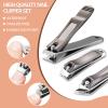 6-in-1 Stainless Steel Manicure Kit, Nail Clipper + Nose Hair Scissors + Ear Spoon | Mili-Grade Blades & TSA Compliant | Portable Travel Essentials view 2