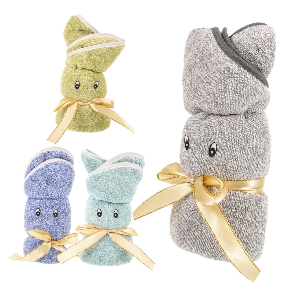 BUGUUYO 4pcs Boy Girl Boy Girl Hooded Bath Towel Soft Makeup Remover Cloth Face Washing Towel