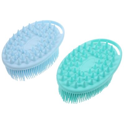 LIFKOME 2pcs Silicone Body Scrubber for Gentle Exfoliation Dual-Sided Bath Brushes Ergonomic Design for Hair Body Washing Easy to Clean Hanging