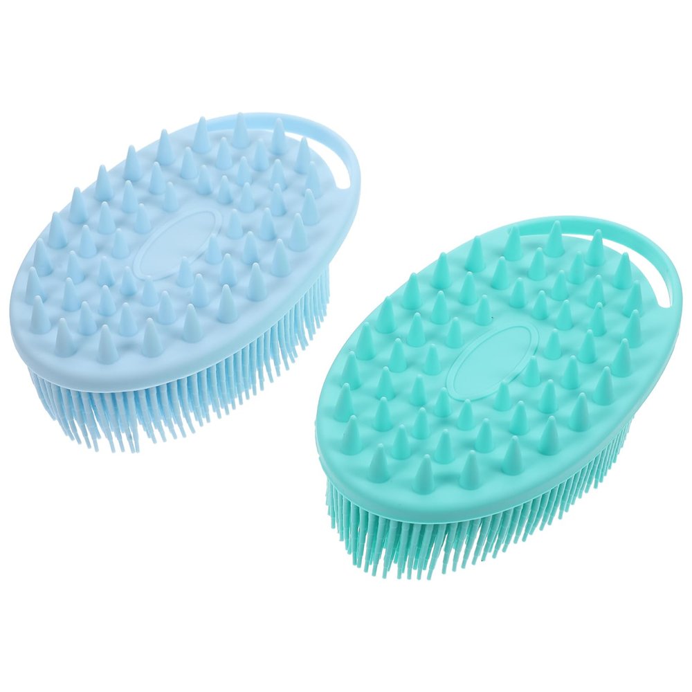 LIFKOME 2pcs Silicone Body Scrubber for Gentle Exfoliation Dual-Sided Bath Brushes Ergonomic Design for Hair Body Washing Easy to Clean Hanging