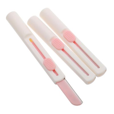 LALADEFIEE Stainless Steel Eyebrow Razor Set 3pcs Women's Trimmer Micromesh Blades Comfortable to Hold Portable for Travel Universal for Both Men Women