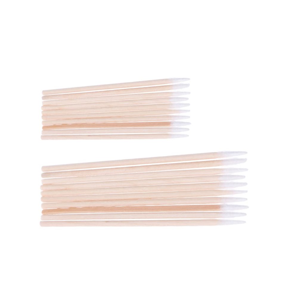MERRYHAPY 200pcs Makeup Brush Cleaner Disposable Single Pointed Head Wooden Cotton Swab Non-linting for Ear Cleaning Nail Art Salon Hospital Home