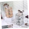 FOYTOKI 2pcs Crystal Makeup Brush Holder Pen Organizer Elegant Desktop Storage for Brushes Lipsticks and Pens Material Present for Friends and Family view 2