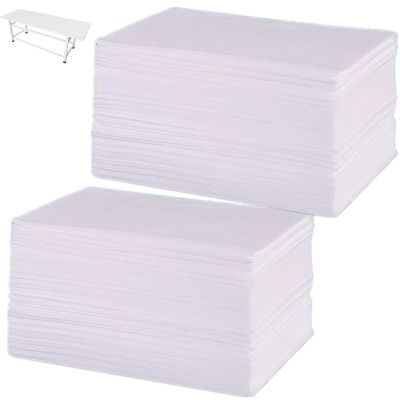 CEZOOWYEX 50 Pack Disposable Bed Sheets, Waterproof Bed Cover, 31 x 67 Inches Massage Table Sheet Non-Woven Fabric for Spa Treatments, Beauty Salon, Tattoo, Hotels (White)