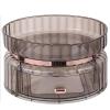 2 Layers Large Capacity Makeup Box Spinning Storage Holder with Small Drawer Makeup Box for Vanity and Dresser view 1