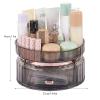 2 Layers Large Capacity Makeup Box Spinning Storage Holder with Small Drawer Makeup Box for Vanity and Dresser view 2