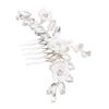Baluue Flower Hair Comb Rhinestones Elegant Bridal Hair Accessories for Weddings Floral Design Side Comb for Women for Brides and Bridesmaids view 1