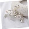 Baluue Flower Hair Comb Rhinestones Elegant Bridal Hair Accessories for Weddings Floral Design Side Comb for Women for Brides and Bridesmaids view 2
