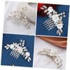 Baluue Flower Hair Comb Rhinestones Elegant Bridal Hair Accessories for Weddings Floral Design Side Comb for Women for Brides and Bridesmaids view 4