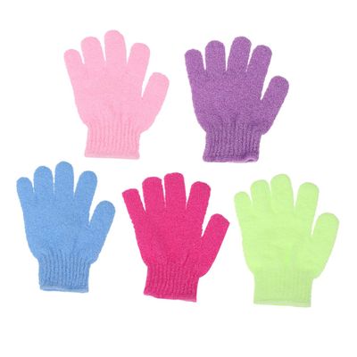 BATHVEVE 30pcs Exfoliating Bath Gloves Five Finger Shower Scrubbers for Deep Cleaning and Skin Revitalization Random Colors for All Adults and Students