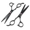 6" Professional Left-handed Scissors Hair Cutting Shears Barber Thinning Shears for Hairdressing Black view 3