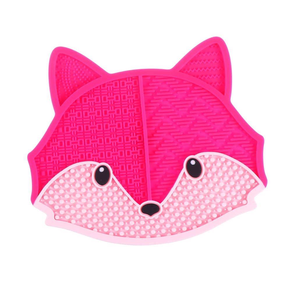 PLAFOPE Cosmetic Tool Cleaning Mat Suction Cup Makeup Brush Cleaner Pad Rose Pink Silicone