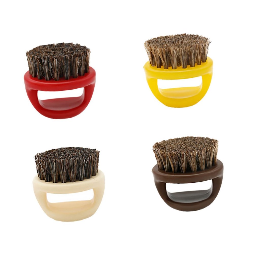 FOYTOKI Beard Maintenance Set 4pcs Plastic Handle Bristle Beard Brush Styling Comb Gentle for Skin for Grooming Random