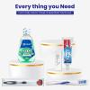 Stuhrling Bottle Trektote Travel Toothbrush and Toothpaste Set - 6 Piece Dental Care Kit, TSA Compliant, Includes Toothpaste, Toothbrush, Mouthwash, Tongue Cleaner, Flosses and Premium Toiletry Bag view 2