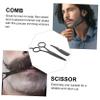 FOYTOKI 3pcs Beard Scissors Set Mustache Trimming Scissors Professional Stainless Steel Shears Storage Bag Eyebrow Razor for Home Barbershop view 2