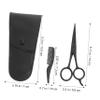 Mikinona 3pcs Stainless Steel Beard Comb Nose Hair Clipper Set Mustache Eyebrow Scissors Barber Supplies for Diy Salon view 4