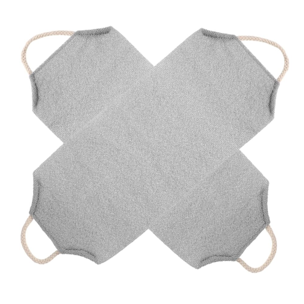 AUTSUPPL 2pcs Exfoliating Back Shower Towel Stretchable Design for Deep Cleansing and Dead Skin Removal Multi-functional Body Washcloth for Men and Women Light Grey