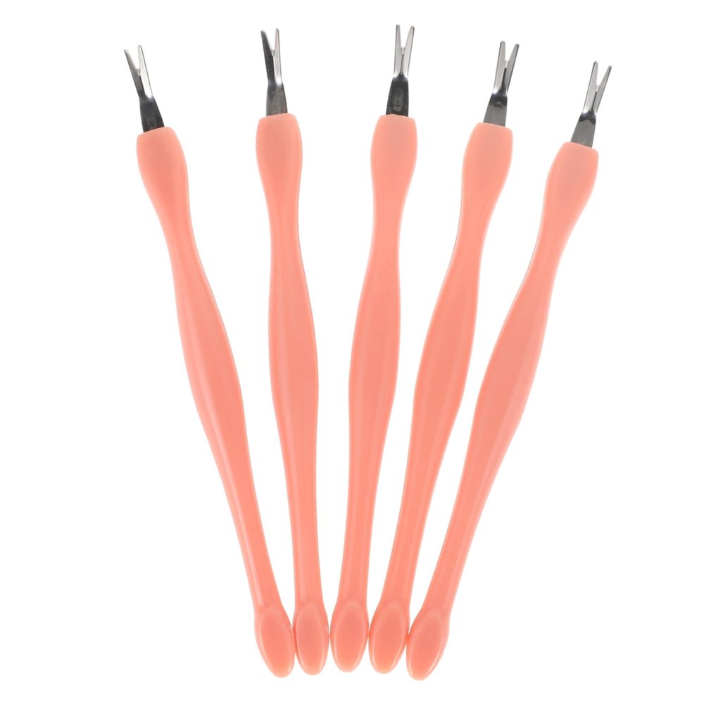 PLAFOPE 5pcs Cuticle Pusher and Trimmer Tool Set for Manicure Nail Remover Cuticle Care for Home and Salon Use