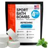 Pure Sport Peppermint Bath Bombs - Magnesium Epsom Salt and Natural Essential Oils for Soaking, Christmas Stocking Stuffer Gifts for Runners, Post Workout Muscle Recovery Soak for Athletes, USA Made view 1